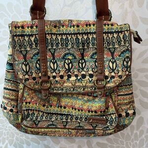 Sakroots Artist Circle Convertible Messenger Backpack Boho Peace Hippie Bag Y2K
